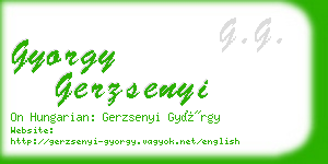 gyorgy gerzsenyi business card